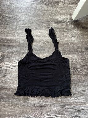 Aeropostale Black Ruffle-Hem Camisole Tank